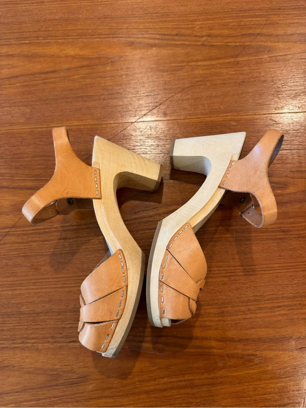 Swedish Hasbeens Super High Peep Toe Sandal